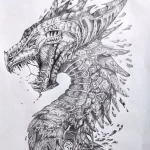 Эскизы тату дракон 28,10,2021 - №0347 - dragon tattoo sketch - tattoo-photo.ru