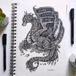 Эскизы тату дракон 28,10,2021 - №0349 - dragon tattoo sketch - tattoo-photo.ru