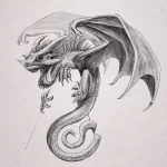 Эскизы тату дракон 28,10,2021 - №0350 - dragon tattoo sketch - tattoo-photo.ru