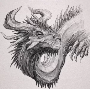 Эскизы тату дракон 28,10,2021 - №0352 - dragon tattoo sketch - tattoo-photo.ru