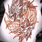 Эскизы тату дракон 28,10,2021 - №0357 - dragon tattoo sketch - tattoo-photo.ru