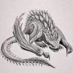 Эскизы тату дракон 28,10,2021 - №0358 - dragon tattoo sketch - tattoo-photo.ru