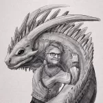 Эскизы тату дракон 28,10,2021 - №0371 - dragon tattoo sketch - tattoo-photo.ru