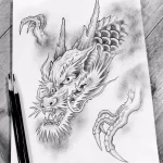 Эскизы тату дракон 28,10,2021 - №0397 - dragon tattoo sketch - tattoo-photo.ru