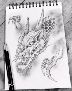 Эскизы тату дракон 28,10,2021 - №0397 - dragon tattoo sketch - tattoo-photo.ru