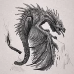 Эскизы тату дракон 28,10,2021 - №0416 - dragon tattoo sketch - tattoo-photo.ru