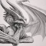 Эскизы тату дракон 28,10,2021 - №0420 - dragon tattoo sketch - tattoo-photo.ru