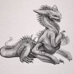 Эскизы тату дракон 28,10,2021 - №0429 - dragon tattoo sketch - tattoo-photo.ru