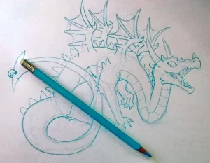 Эскизы тату дракон 28,10,2021 - №0432 - dragon tattoo sketch - tattoo-photo.ru