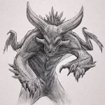 Эскизы тату дракон 28,10,2021 - №0437 - dragon tattoo sketch - tattoo-photo.ru