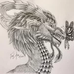 Эскизы тату дракон 28,10,2021 - №0442 - dragon tattoo sketch - tattoo-photo.ru