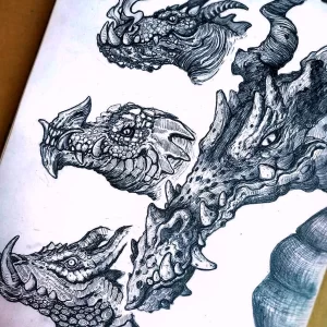 Эскизы тату дракон 28,10,2021 - №0454 - dragon tattoo sketch - tattoo-photo.ru