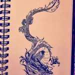 Эскизы тату дракон 28,10,2021 - №0458 - dragon tattoo sketch - tattoo-photo.ru