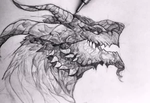 Эскизы тату дракон 28,10,2021 - №0472 - dragon tattoo sketch - tattoo-photo.ru