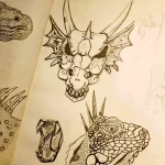 Эскизы тату дракон 28,10,2021 - №0489 - dragon tattoo sketch - tattoo-photo.ru