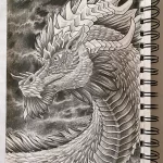 Эскизы тату дракон 28,10,2021 - №0490 - dragon tattoo sketch - tattoo-photo.ru