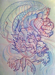 Эскизы тату дракон 28,10,2021 - №0508 - dragon tattoo sketch - tattoo-photo.ru