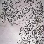 Эскизы тату дракон 28,10,2021 - №0511 - dragon tattoo sketch - tattoo-photo.ru