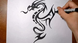 Эскизы тату дракон 28,10,2021 - №0514 - dragon tattoo sketch - tattoo-photo.ru