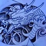 Эскизы тату дракон 28,10,2021 - №0515 - dragon tattoo sketch - tattoo-photo.ru