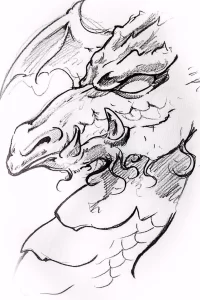 Эскизы тату дракон 28,10,2021 - №0520 - dragon tattoo sketch - tattoo-photo.ru