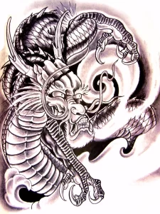 Эскизы тату дракон 28,10,2021 - №0521 - dragon tattoo sketch - tattoo-photo.ru