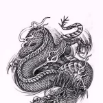 Эскизы тату дракон 28,10,2021 - №0522 - dragon tattoo sketch - tattoo-photo.ru