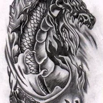 Эскизы тату дракон 28,10,2021 - №0524 - dragon tattoo sketch - tattoo-photo.ru