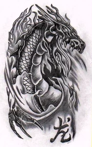 Эскизы тату дракон 28,10,2021 - №0524 - dragon tattoo sketch - tattoo-photo.ru