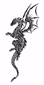 Эскизы тату дракон 28,10,2021 - №0527 - dragon tattoo sketch - tattoo-photo.ru