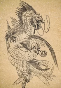 Эскизы тату дракон 28,10,2021 - №0532 - dragon tattoo sketch - tattoo-photo.ru