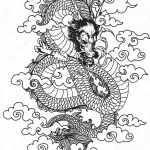 Эскизы тату дракон 28,10,2021 - №0542 - dragon tattoo sketch - tattoo-photo.ru