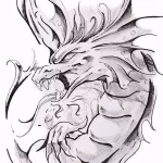 Эскизы тату дракон 28,10,2021 - №0547 - dragon tattoo sketch - tattoo-photo.ru