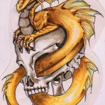 Эскизы тату дракон 28,10,2021 - №0548 - dragon tattoo sketch - tattoo-photo.ru