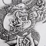 Эскизы тату дракон 28,10,2021 - №0555 - dragon tattoo sketch - tattoo-photo.ru