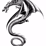 Эскизы тату дракон 28,10,2021 - №0556 - dragon tattoo sketch - tattoo-photo.ru