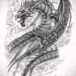 Эскизы тату дракон 28,10,2021 - №0563 - dragon tattoo sketch - tattoo-photo.ru