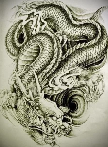 Эскизы тату дракон 28,10,2021 - №0568 - dragon tattoo sketch - tattoo-photo.ru