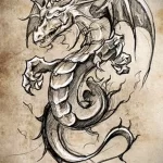 Эскизы тату дракон 28,10,2021 - №0569 - dragon tattoo sketch - tattoo-photo.ru