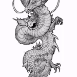 Эскизы тату дракон 28,10,2021 - №0571 - dragon tattoo sketch - tattoo-photo.ru