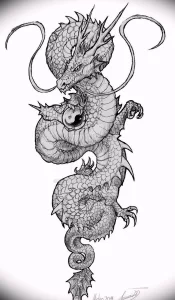 Эскизы тату дракон 28,10,2021 - №0571 - dragon tattoo sketch - tattoo-photo.ru