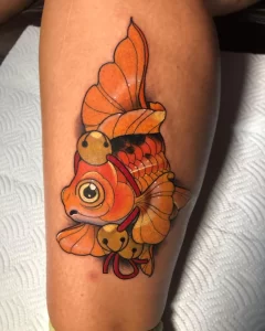 Фото тату золотая рыбка 07,12,2021 - №004 - goldfish tattoo - tattoo-photo.ru