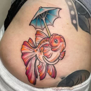 Фото тату золотая рыбка 07,12,2021 - №016 - goldfish tattoo - tattoo-photo.ru