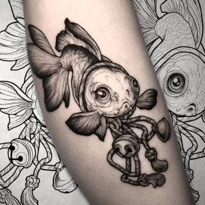 Фото тату золотая рыбка 07,12,2021 - №056 - goldfish tattoo - tattoo-photo.ru