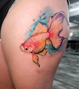 Фото тату золотая рыбка 07,12,2021 - №097 - goldfish tattoo - tattoo-photo.ru