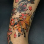Фото тату золотая рыбка 07,12,2021 - №210 - goldfish tattoo - tattoo-photo.ru