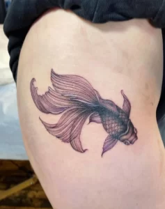 Фото тату золотая рыбка 07,12,2021 - №216 - goldfish tattoo - tattoo-photo.ru