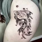 Фото тату золотая рыбка 07,12,2021 - №254 - goldfish tattoo - tattoo-photo.ru