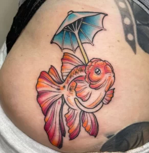 Фото тату золотая рыбка 07,12,2021 - №282 - goldfish tattoo - tattoo-photo.ru