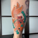 Фото тату золотая рыбка 07,12,2021 - №329 - goldfish tattoo - tattoo-photo.ru